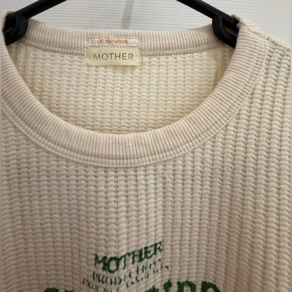 MOTHER Cream Sweater with Green Festival Print - Picture 3 of 6